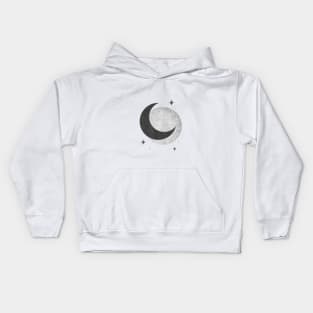 Moon Sparkle - Black and White Kids Hoodie